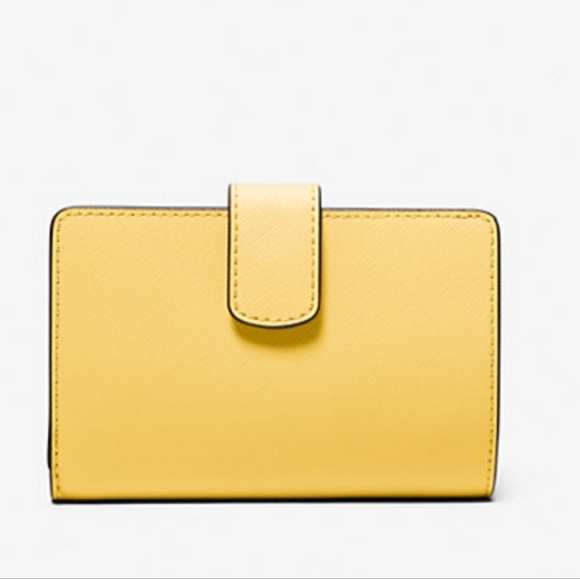 Michael Kors Medium Cross Grain Leather Wallet: Daisy Yellow, 5.25×3.5×1.25, NWT - Picture 3 of 4